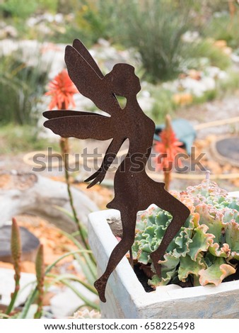 Metal garden fairy