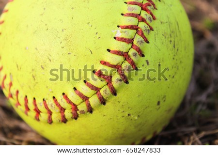 Worn softball