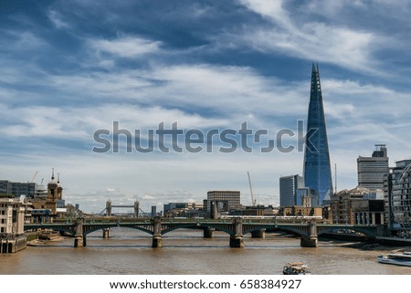 Thames with the Shard, London UK