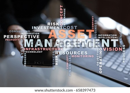Asset management words cloud.
