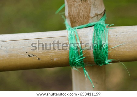 Rope jute and bamboo , green rope 
