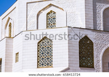Mosque and old church in Tatarstan Bulgar muslim regious building never river Volga