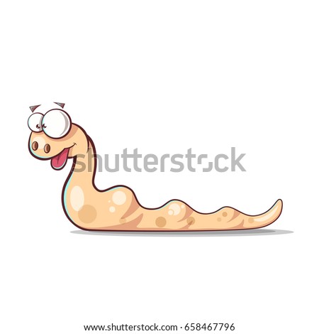 Illustration of  cartoon snake on a white background