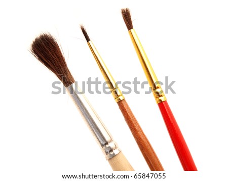 Brushes on a white background