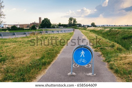 Cycling path in rural Italy
