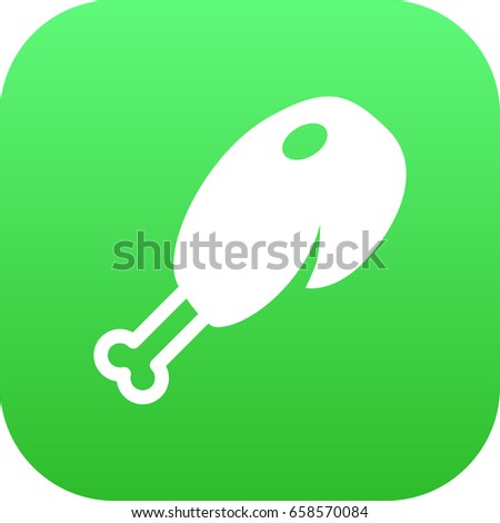 Isolated Chicken Leg Icon Symbol On Clean Background. Vector Fried Poultry Element In Trendy Style.