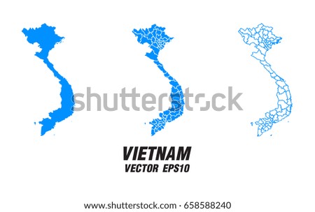 Set vector maps - Vector map of Vietnam,Vector illustration eps 10