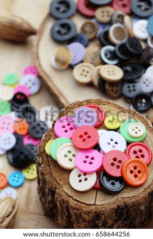 Colorful plastic buttons for sewing 