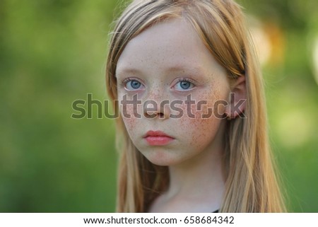 girl, redhead, pretty, freckles Royalty-Free Stock Photo #658684342