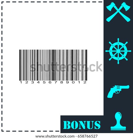 Barcode icon flat. Simple vector symbol and bonus icon
