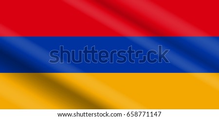 Flag of Armenia in Real Proportion with Switchable Wavelike Gradient