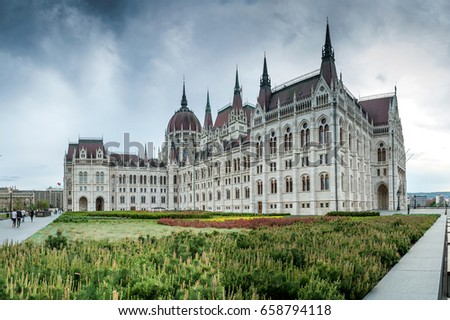 Budapest, Hungary - The Parliament from the Kossuth Square Royalty-Free Stock Photo #658794118