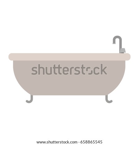 white background with color silhouette of bathtub icon vector illustration