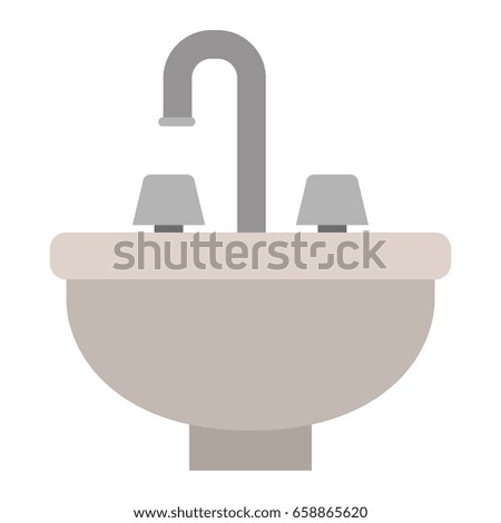 white background with color silhouette of washbasin icon vector illustration