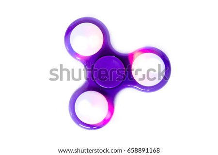 Hand spinner. A fidget toy for increased focus, stress relief on white background