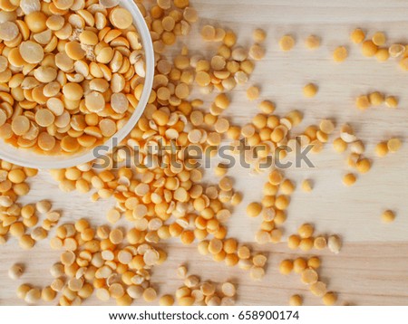 Peeled Split Soy Bean
A picture of peeled split Soy bean or Soya bean on the table.