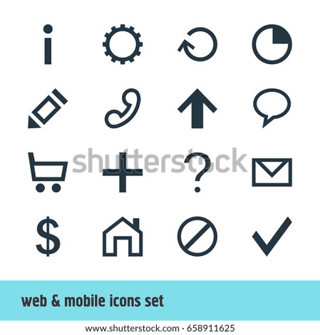 Vector Illustration Of 16 User Icons. Editable Pack Of Pen, Confirm, Access Denied And Other Elements.