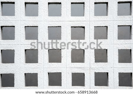 Texture and background of white concrete block wall.