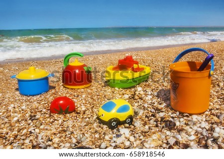 Children's toys on the beach