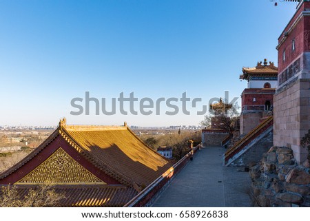  Ancient architecture in Four Great Regions, the famous tourist attractions in the Summer Palace in Beijing city, China.