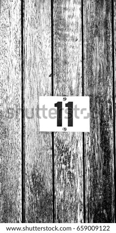 number plate and wood, background and empty space