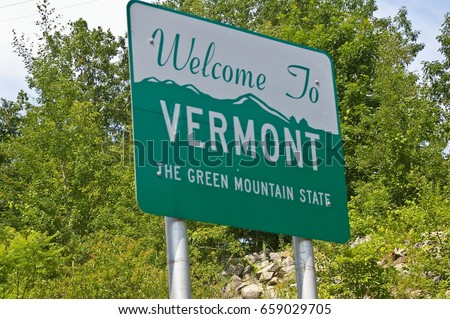 Welcome To Vermont road sign