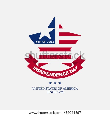 american independence day background with star icon, for greeting card