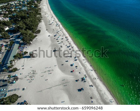 Aerial view of the beautiful beaches in Florida.