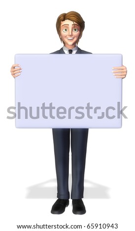 businessman cartoon holding a sign 3