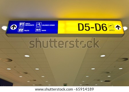 Airport direction sign