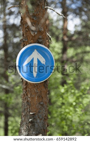 sign on a tree in forest