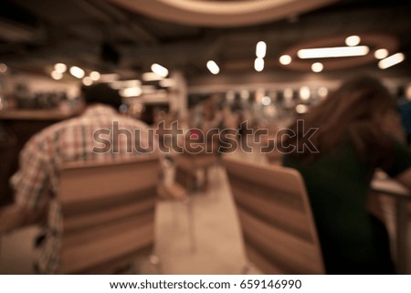 Abstract blurred image of cafeteria for background usage, Mood and tone filter