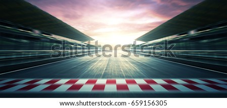 F1 Sunset circuit motion blur road Royalty-Free Stock Photo #659156305