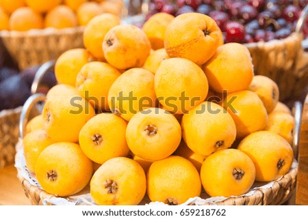 Delicious and Fresh Apricots in a basket