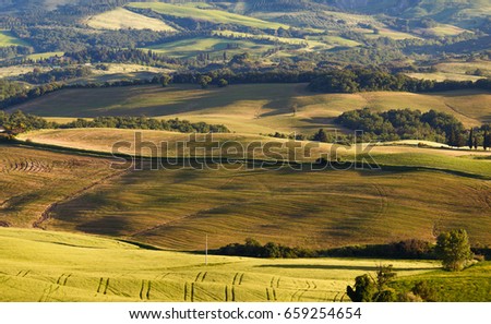 Typical Tuscany landscape, scenic view, Italy.