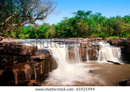 Tatton, paradise Waterfall located in deep forest of Thailand