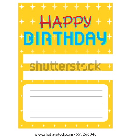Happy birthday textured invitational card, Vector illustration