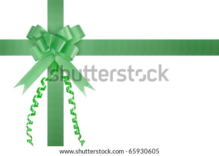 green wrapping isolated against a white background