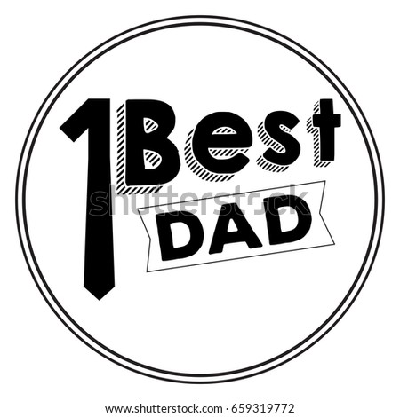 Isolated label with text, Father Day vector illustration