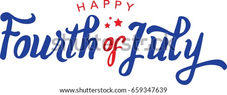 Calligraphic Fourth of July Vector Typography Royalty-Free Stock Photo #659347639