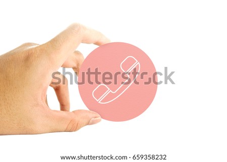 hand pick phone icon isolated