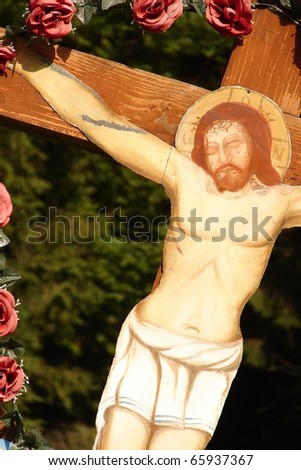 Jesus Christ on the cross, background