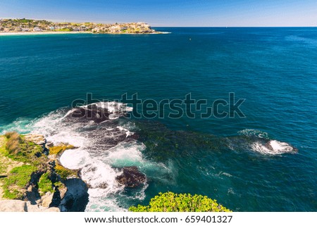 View of the Bondi Beach in Sydney Australia