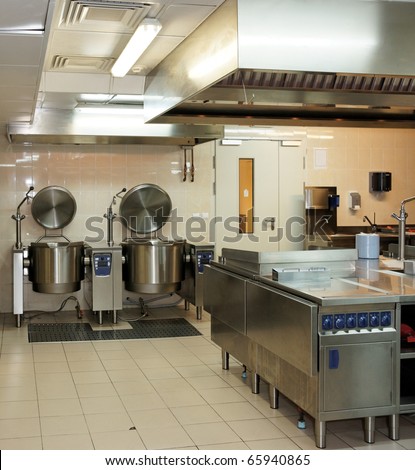 Typical kitchen of a restaurant shot in operation