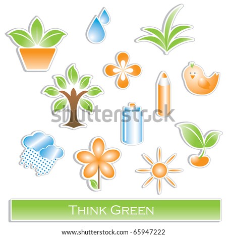 Green eco-icons