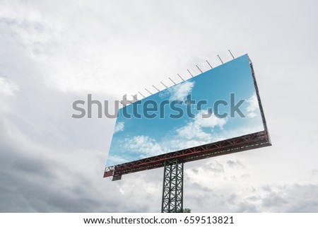 Blank billboard at sky background