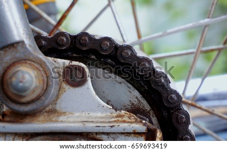 Old motorcycles rust rusty chain