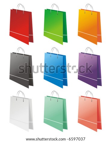 Shopping bags of different colors