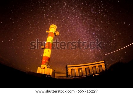 Night Sky Picture of a Lighthouse Tower