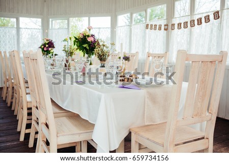 Wedding decor with fresh flowers